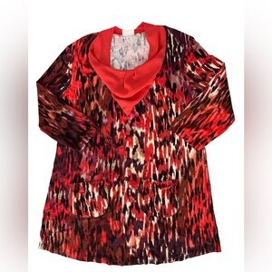 LOGO by Lori Goldstein Abstract Printed Tunic with Pockets